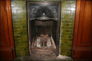 Victorian Fireplace Green Tiles