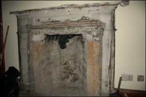 Fire surround removed