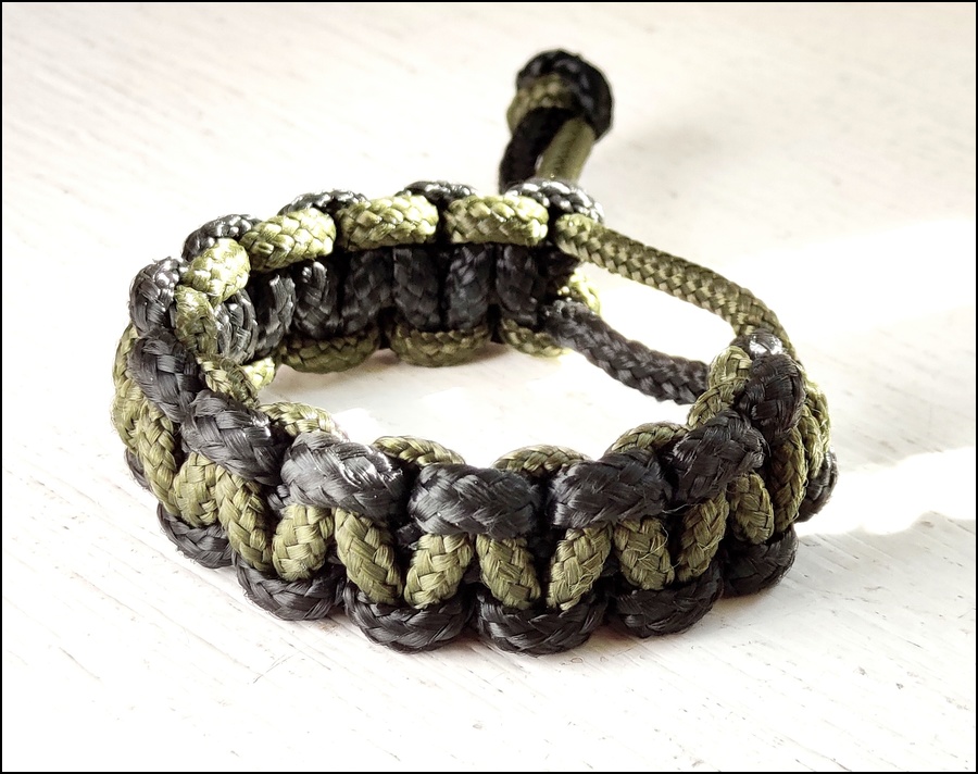 Black and Green Survival Bracelet